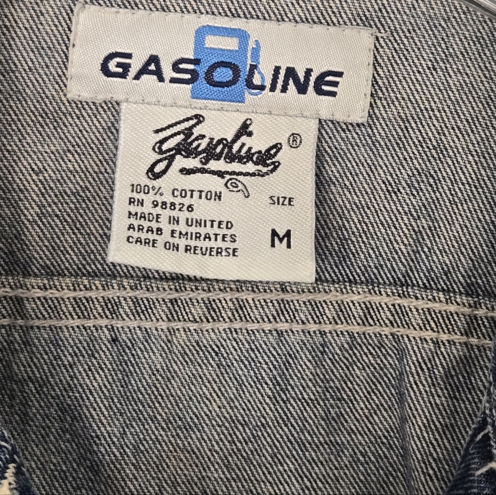 Gasoline Jeans Cropped Denim Jacket w/ Leopard Print Panels –Girls Size M - Picture 12 of 14